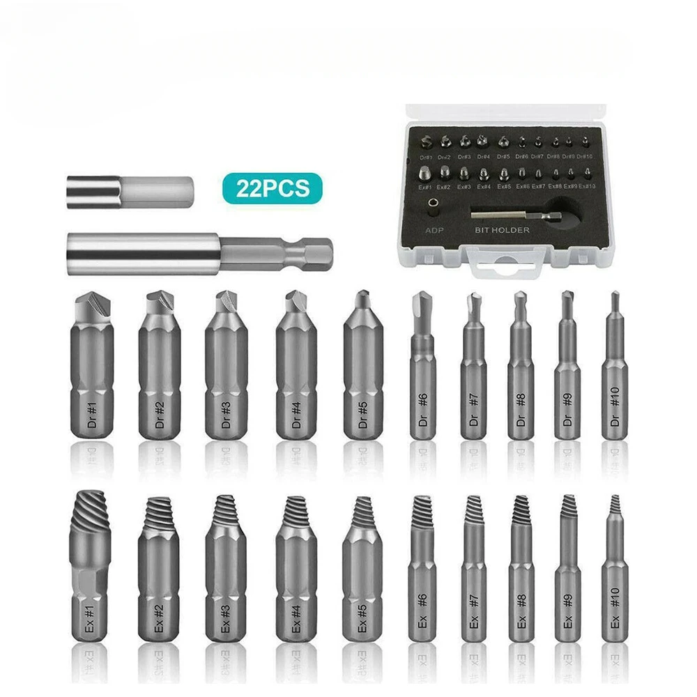 Socket Extension Bit Holder Broken Bolt Remover Damaged Screw Extractor Drill Bit Set Easily Take Out Repairing Demolition Tools