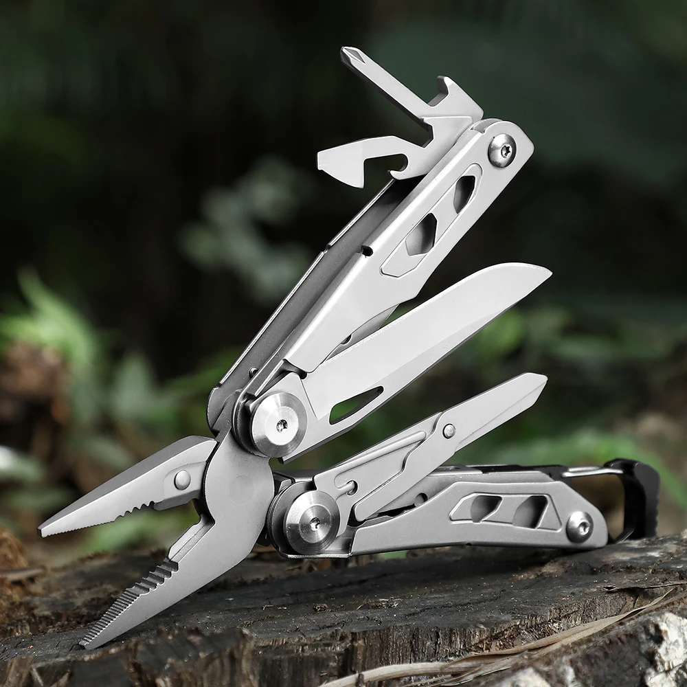 Professional Stainless Steel Multitool Pliers Pocket Knife, Bottle Opener, Screwdriver with Nylon Sheath ，Apply to Camping Hunti