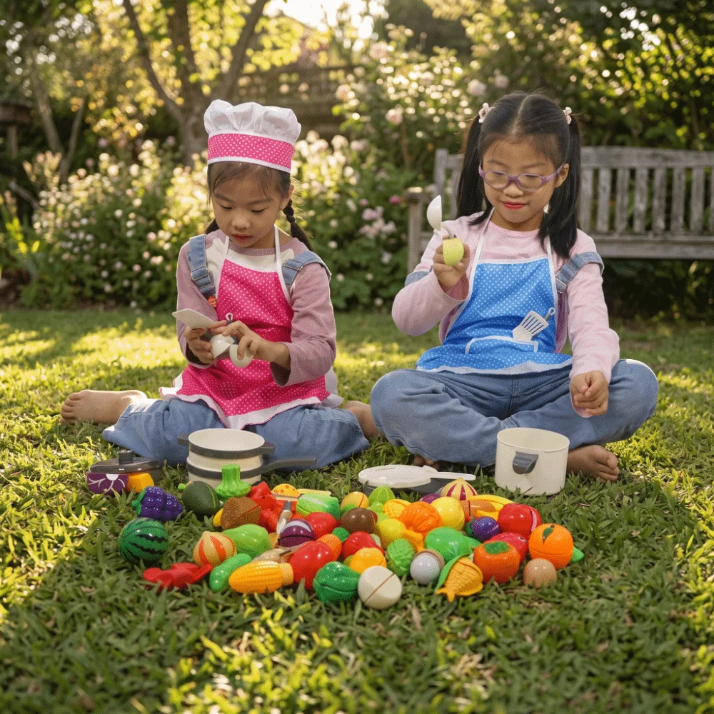 Houseware Set Chef Hat Kids Baking Apron Set Polyester Baking Apron Chef Role Play Toy Funny Children Chef Suit Play House