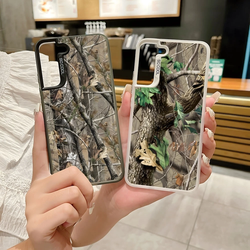 Realtree Real Tree Camo Phone Case Colored Silver Trendy Phone Case For Samsung A 04 05 13 14 15 20 22 23 25 31 32 33 34 35 50 5