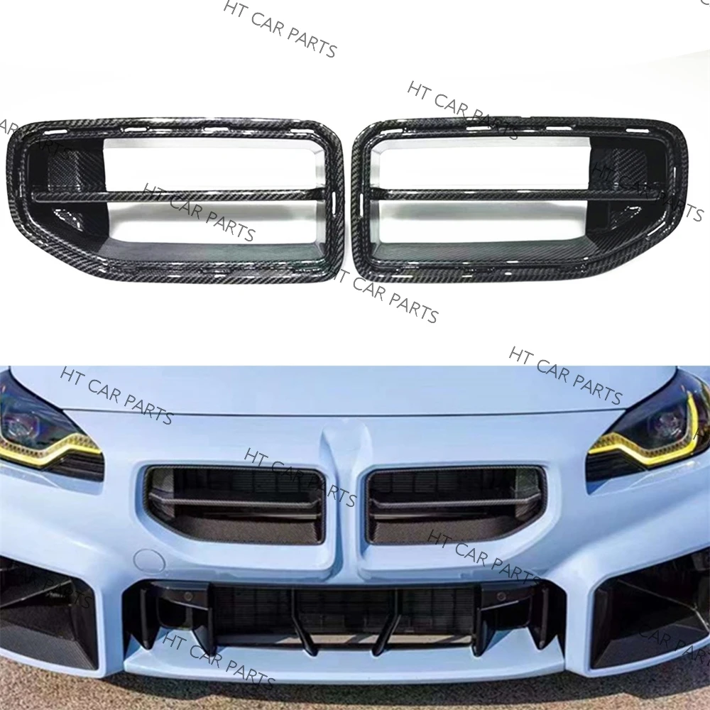 

Для BMW M2 G87 2022-2023 2022 2023 1 пара/2 штуки углеродное волокно передний бампер решетка верхняя крышка гриля