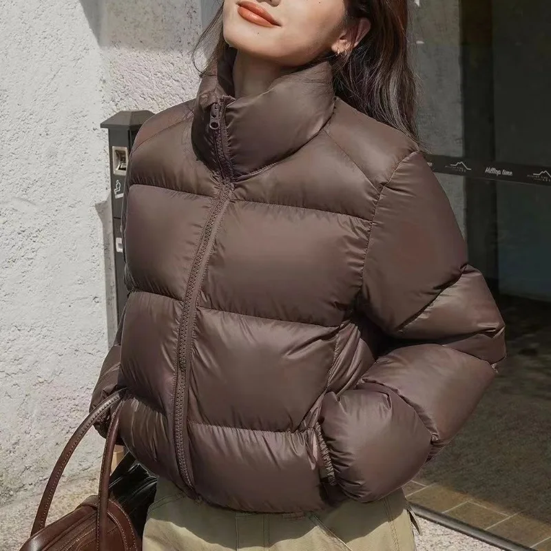 

Осенне-зимние короткие хлопковые стеганые куртки для женщин, новые парки с высокой талией в стиле Кендо, модное спортивное теплое пальто Highstreet