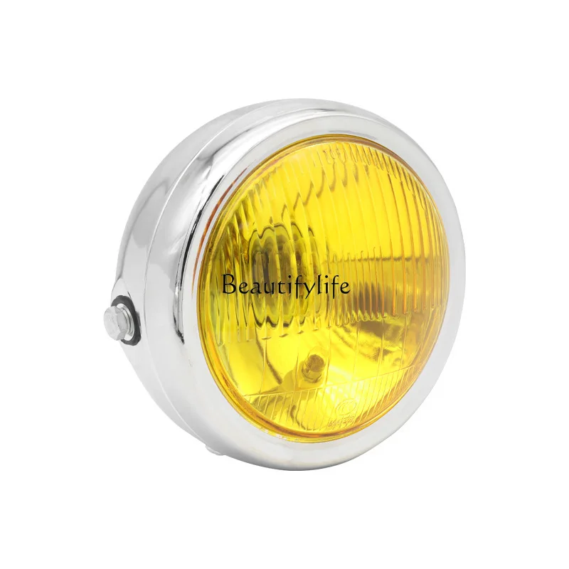 Motorcycle accessories retro round metal 6 inch headlights motorcycle modified cool black headlights
