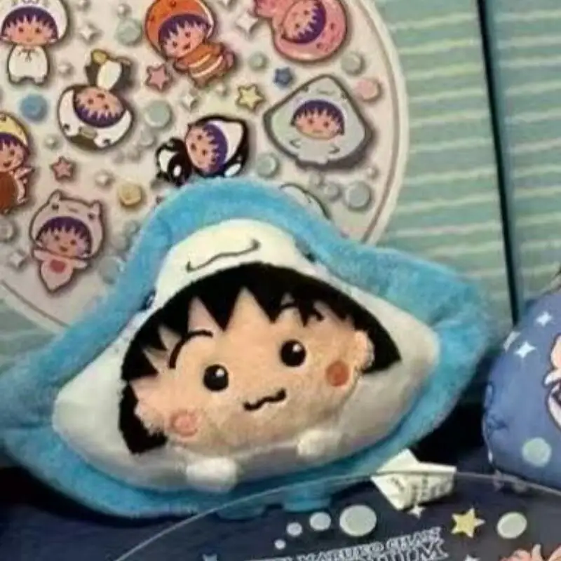 Japanese Anime Chibi Maruko-Chan Devil Ray Marine Animals Series Plush Doll Backpack Zipper Hanging Ornament Girl Birthday Gift
