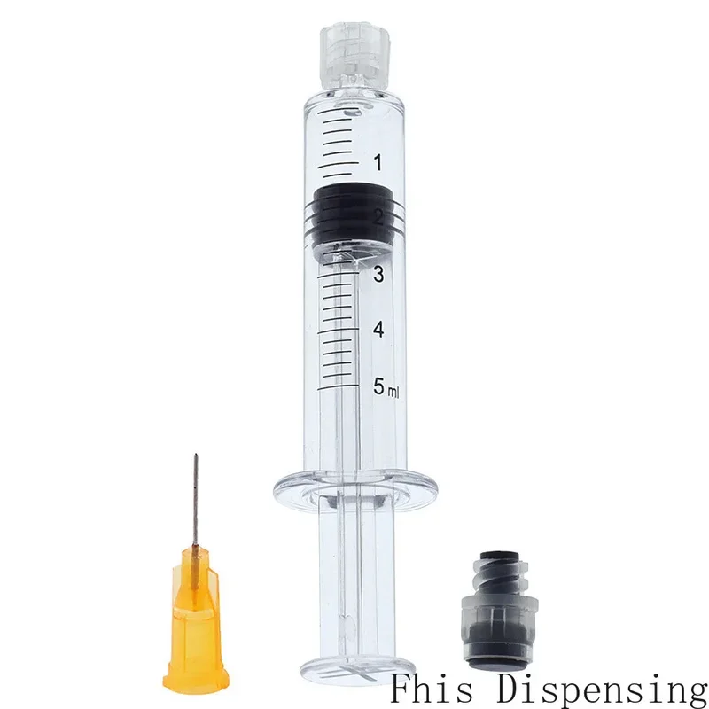 

Measurement Mark Tip for CBD Oils EJuices Liquids Chemical (Gray Piston) 5ml Luer Lock Syringe with 23G Needle Reusable