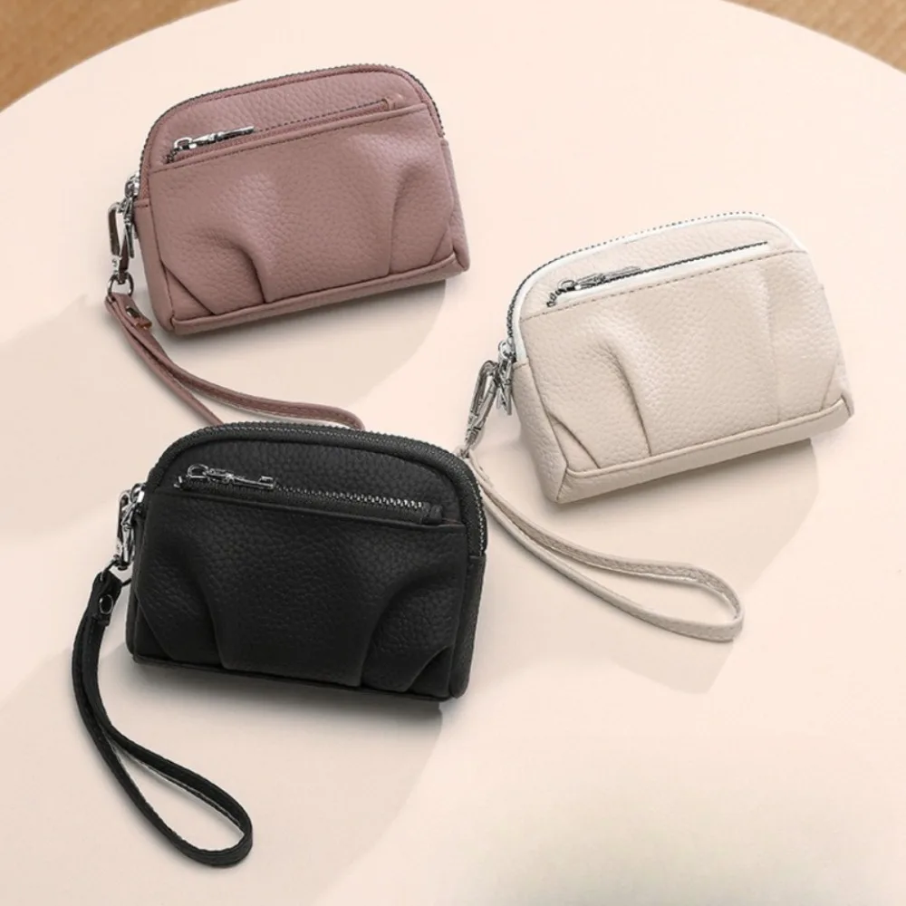 Large Capacity Wallet Pouch Card Holder Bank ID Credit Card Keys Earphone Storage Bags Three Layers Zipper Coin Bags Purse