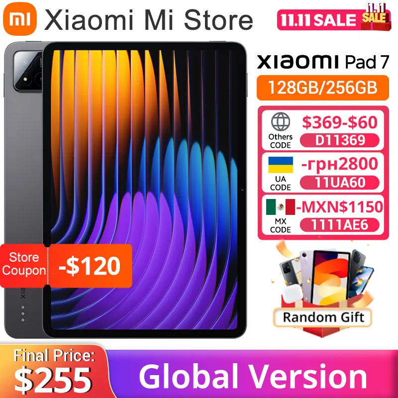 Xiaomi Pad 7 Global Version Mi Tablet Snapdragon 7+ Gen 3 11.2" 3.2K 144Hz Display Adreno GPU 45W Turbo charge 8850mAh