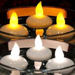 1-12pcs Floating Candle Lights LED Electronic Candles Battery Powered Float on Water Tealight For Christmas Wedding Party Decor