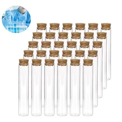 5pcs 12x100mm/15x100mm/18x100mm/20x100mm/25x100mm/40x100mm Flat Bottom Glass Test Tube With Cork Stoppers For Kinds Of TESTS