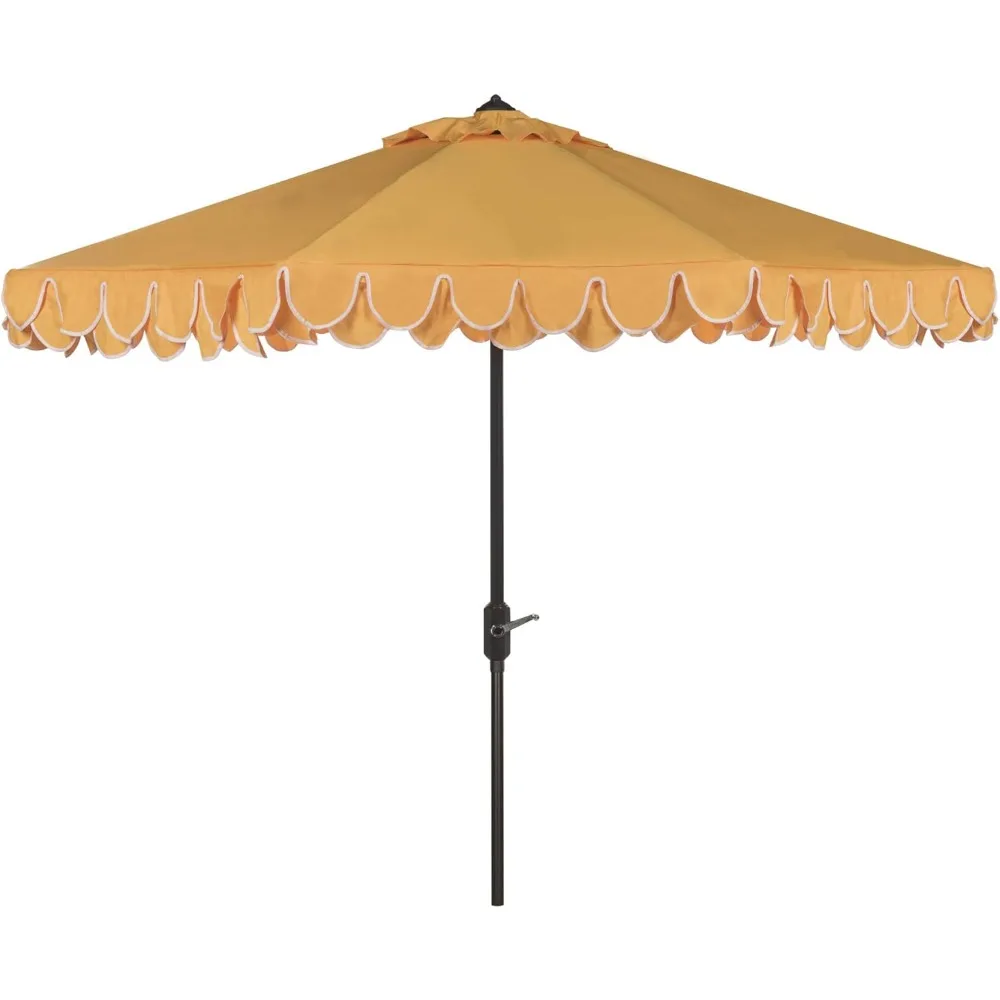 

safavieh pat8006a outdoor collection elegant valance auto tilt umbrella, 9', navy/white