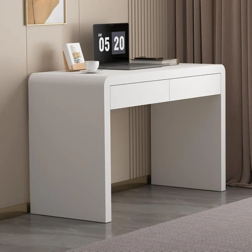 Computer Desk with Drawers, Three-layer Lacquered Thick Wooden Board, That Can Be Used As A Vanity, Writing Desk