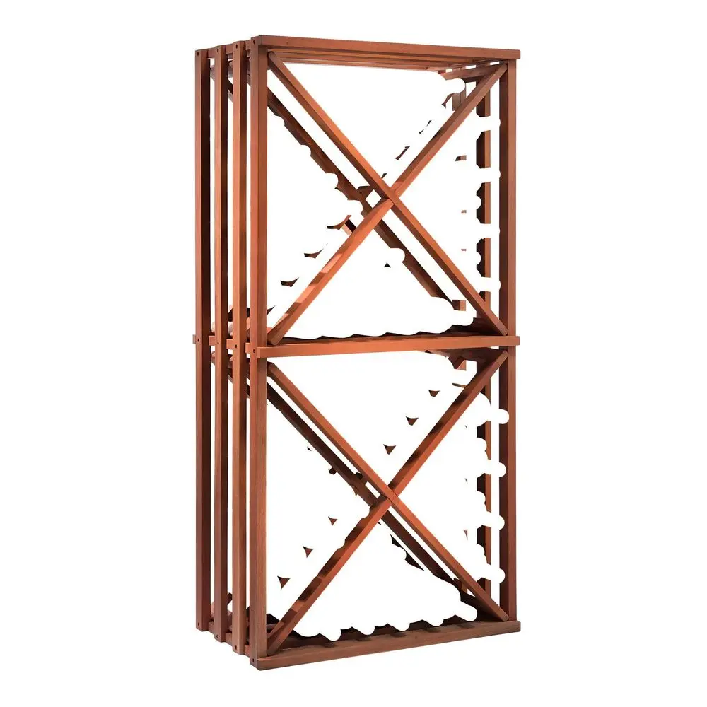 

NFINITY Stackable Wine Rack Diamond Cube Open Sides Dark Walnut Finish Solid Walnut Holds 78 Bottles Stylish Durable Wine Rack