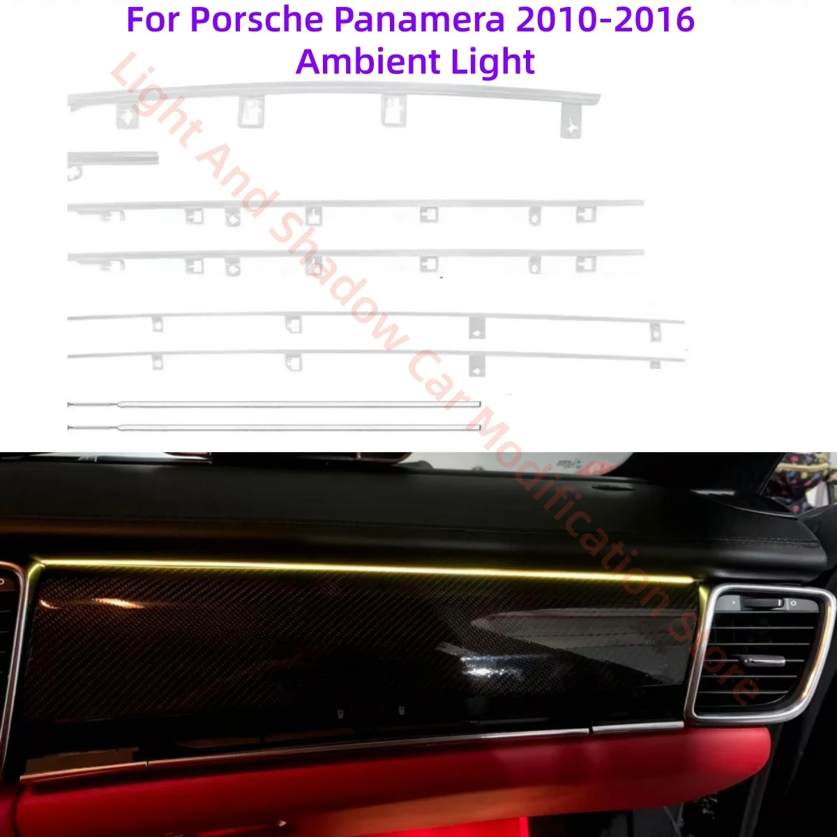 

For Porsche Panamera 2010+ Atmosphere Lamp Car interior lighting upgrade car accessories Ambient Light Rear-view folding control
