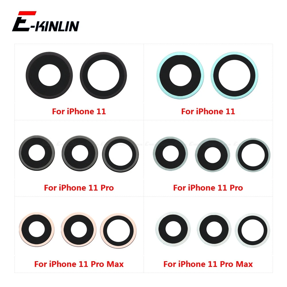 New Full Set Rear Back Camera Glass Lens Cap Seal Bracket Ring Frame Holder For iPhone 11 11 Pro Max