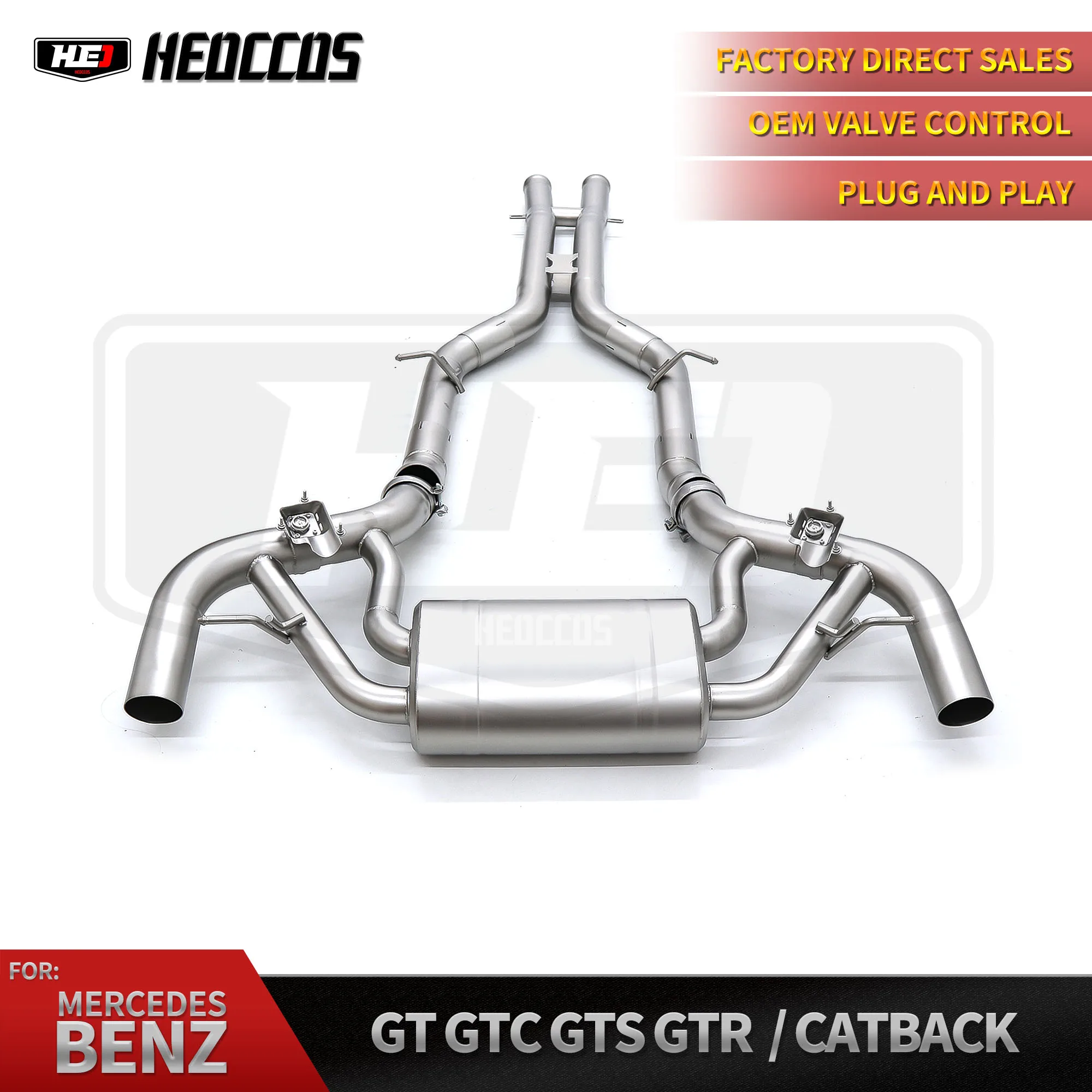 

HEO OEM Valve Control Performance Exhaust For Mercedes Benz AMG GT/GTS/GTC/GTR 4.0T Catch Back Valve Muffler SUS304