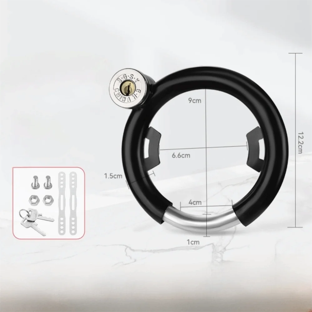 

Замок для велосипеда из нержавеющей стали с ключами, защитный противоугонный замок для велоспорта, всепогодный, устойчивый к порезам, круглый замок для горного велосипеда