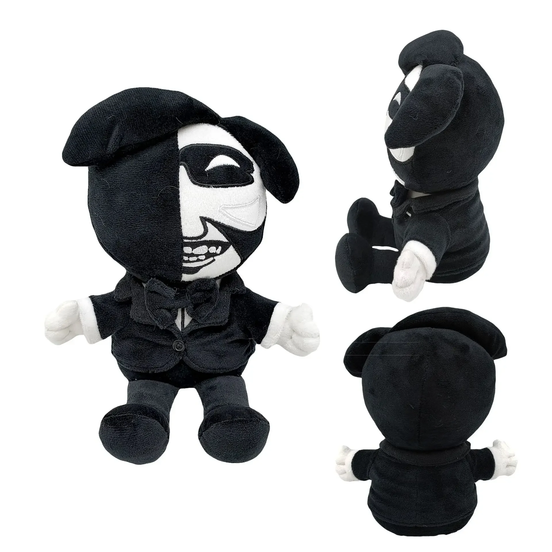 28cm Anime Game Cesar Torres Black White Face Peripheral Products Plush Stuffed Doll Birthday Presents for Friends or Boys