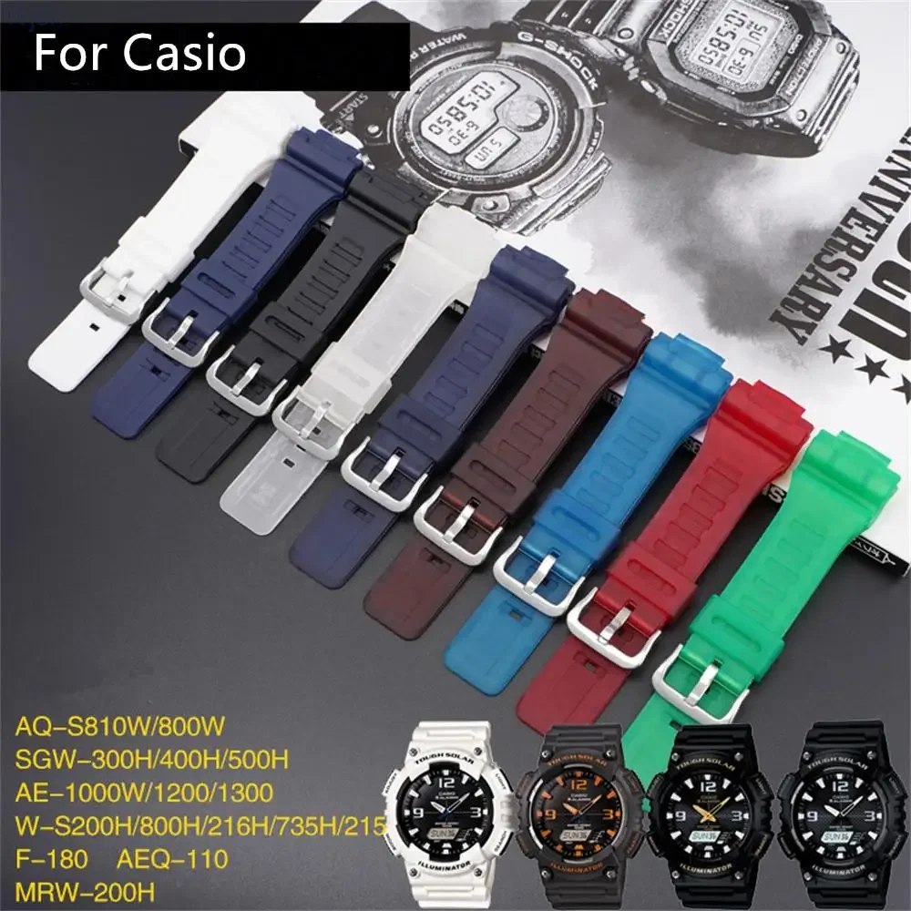 Silicone Watchband for Casio G-SHOCK AQ-S800 AQ-S810W 18mm Smart Sport Watch Accessorie Sweatproof Durable Silicone Wrist Strap