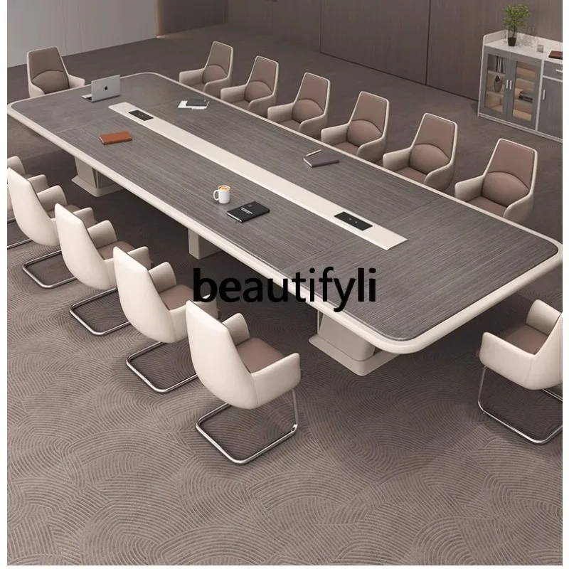 طاولة طويلة للمؤتمرات، مكتب عمل بسيط وحديث، مجموعة مكتب وكرسي طويل مستطيل