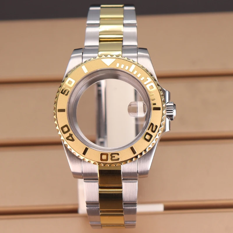 

40mm 20ATM Diving Watch Case Strap Sapphire Glass For SUB YACHT NH35 NH36 NH34 4R36 Miyota8215 ETA 2824 Movement 120clicks Bezel