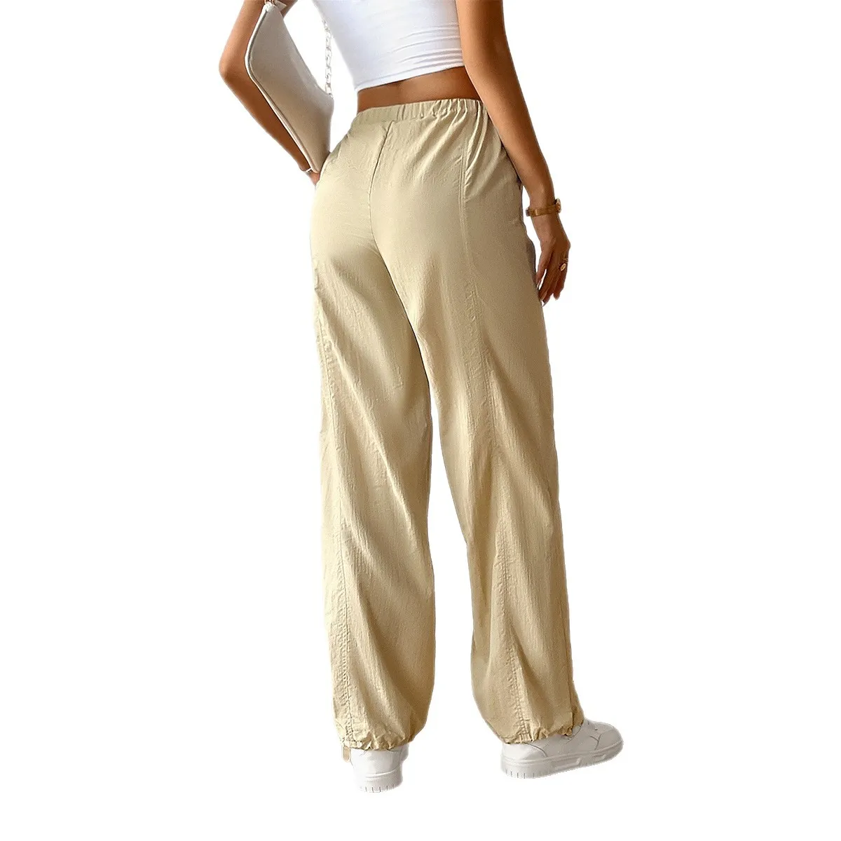 2025 Casual Minimalist Style Drawstring Long Pants Women's Clothing Pants