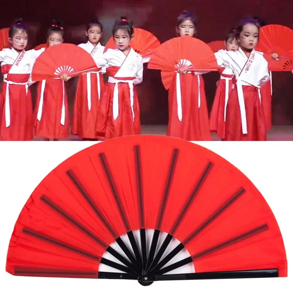 Chinese Folding Fan Plastic Comfortable Grip Smooth Opening Closing Tai Chi Fan Elegant Classical Stage Dance Prop Accessories