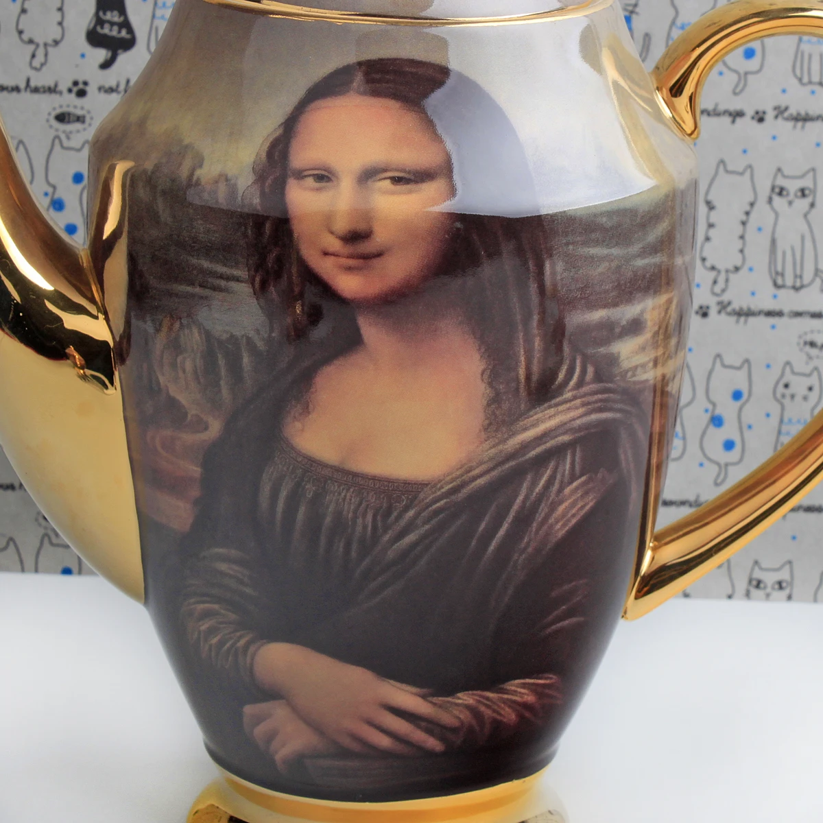 Beautiful Water Bottle Mona Lisa Ceramics Teapots High Quality Pottery Coffee Pot The Mona Lisa