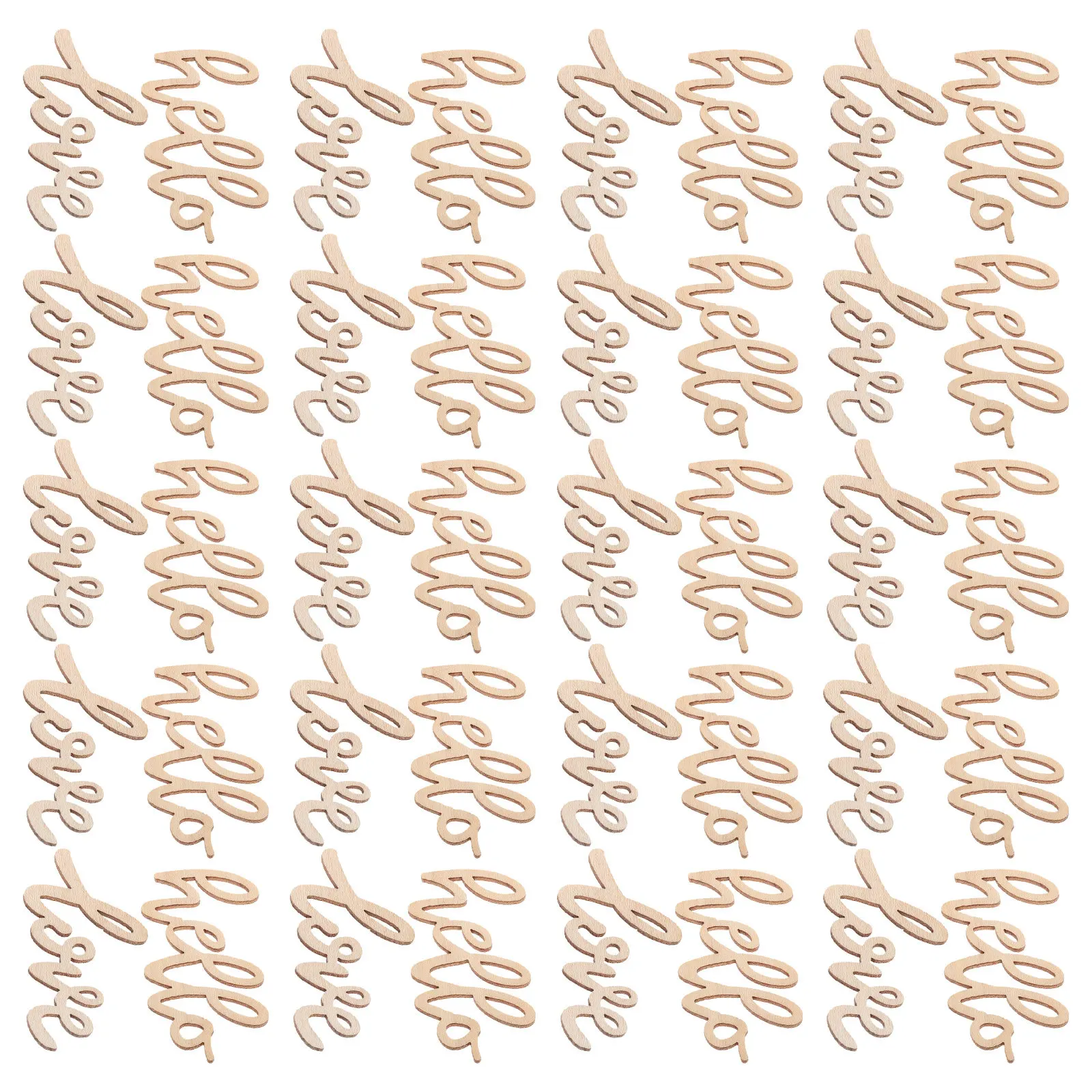 40Pcs Hollow Letter Wood Cutouts Unfinished DIY Crafts Love Pieces Valentine Tabletop Decor Hollow Tag