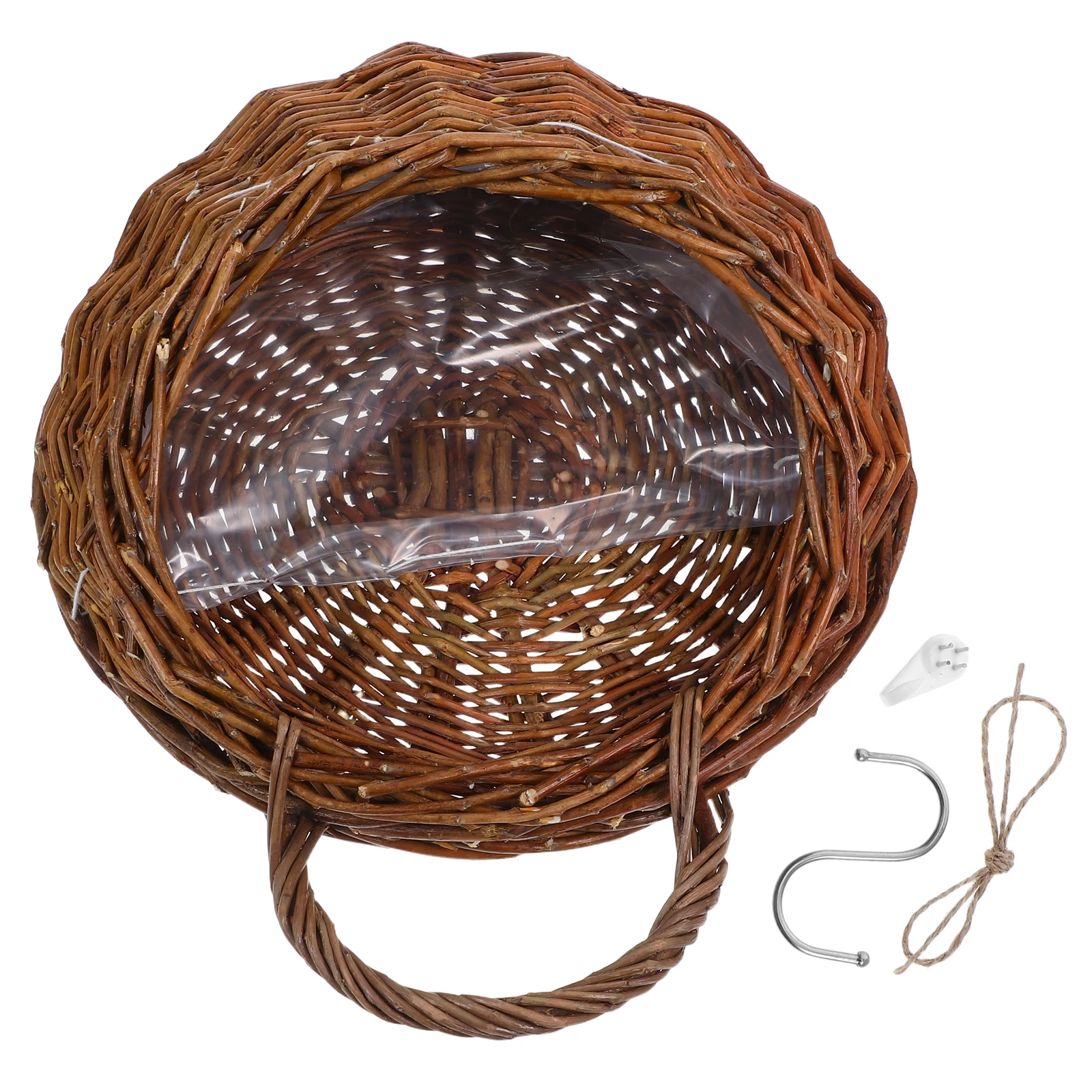 

Hanging Storage Rattan Wall Flowerpot Decorative Indoor Wall Flowerpots Plant Baskets Woven Spacious Multifunctional