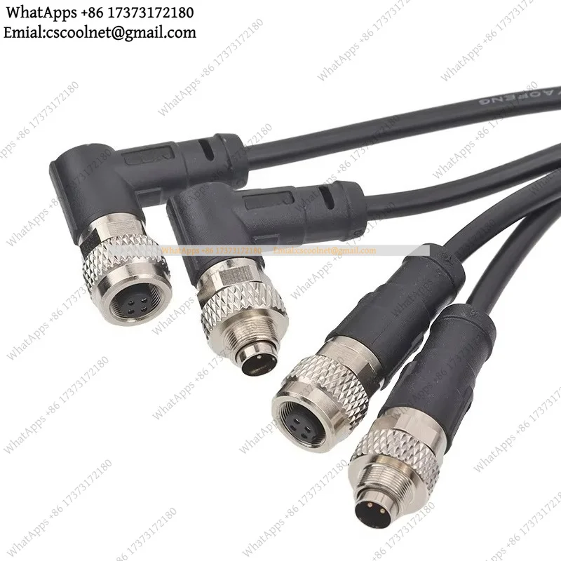 k06 k3 M9 Circular Connector Straight Right Angle 2-8 Pin Shielded Unshielded Female PVC PUR Molded Cable Assembly