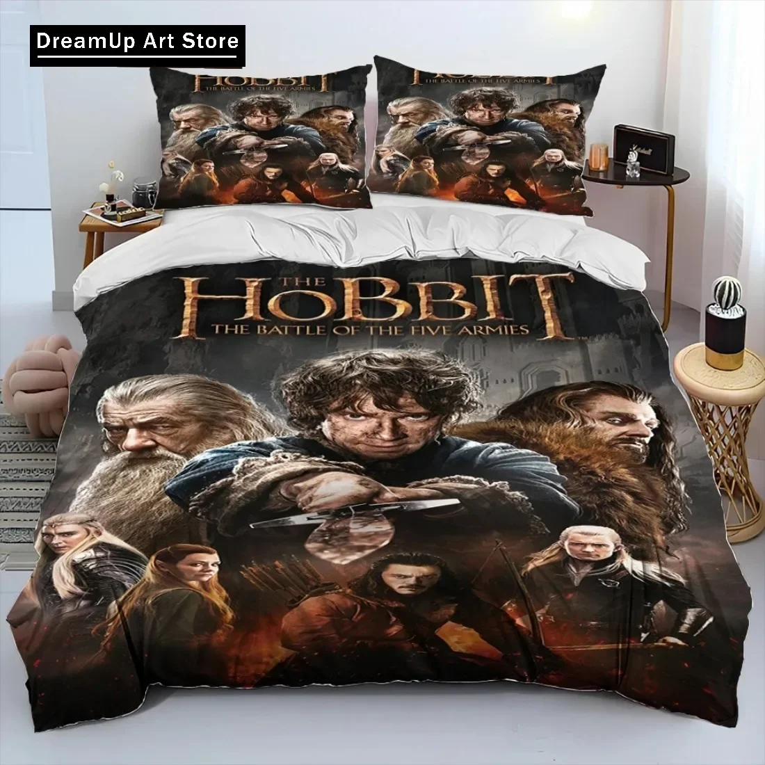 L-Lord Of The Rings H-hobbit Set Tempat Tidur Selimut Penutup Tempat Tidur Set Selimut Penutup Twin Single Penuh Queen King Size Anak Laki-laki Dewasa