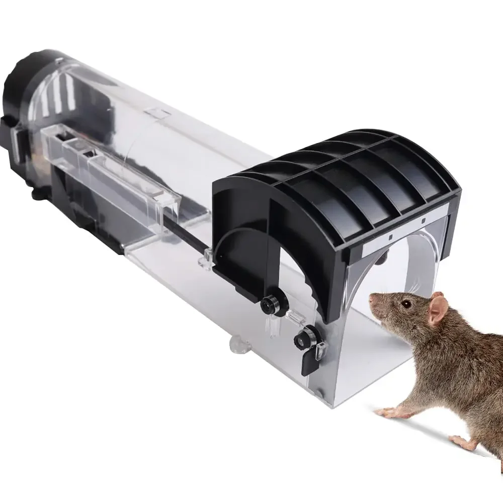 

Safe Firm Humane Reusable Plastic Rodents Trap Household Mouse Catcher Smart Self-locking Mousetrap for Indoor Outdoor Garden