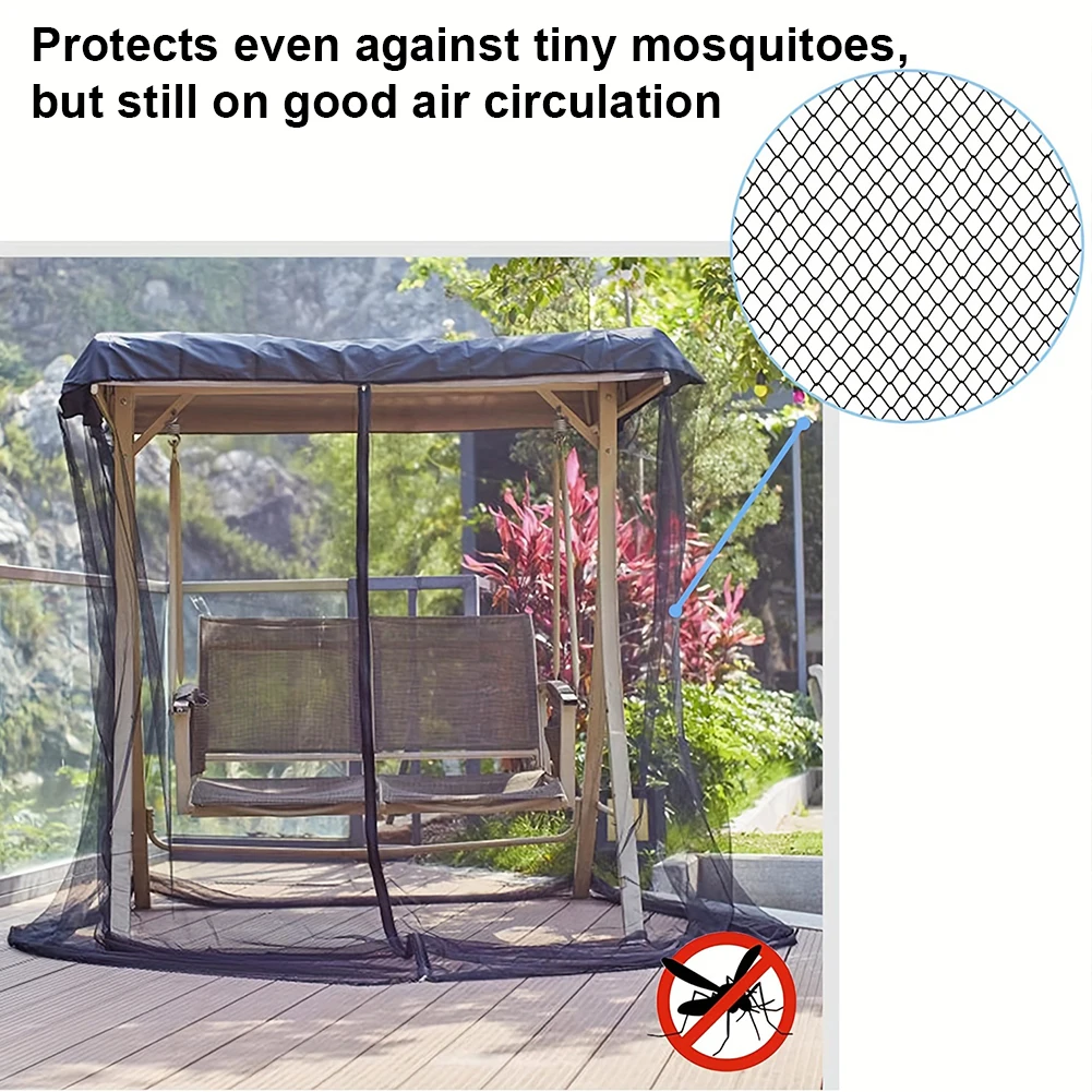 

Rocking Chair Mesh Cover Waterproof Garden Swing Cover Zipper Closure Patio Swing Mosquito Netting for Swing Chair