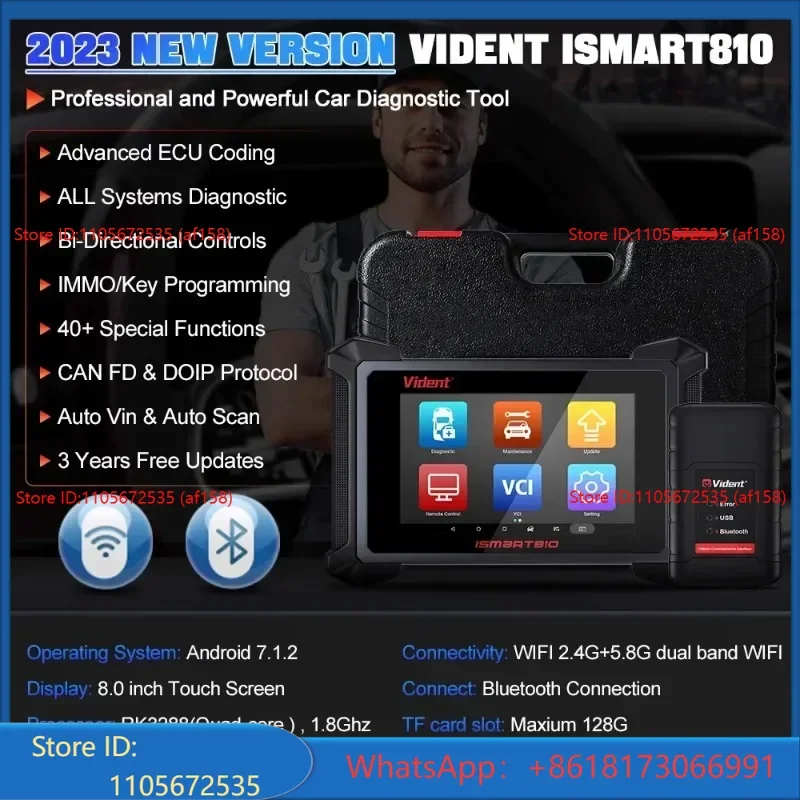 Vident car detector fault diagnosis instrument iSmart 810 English foreign trade version programming key matching