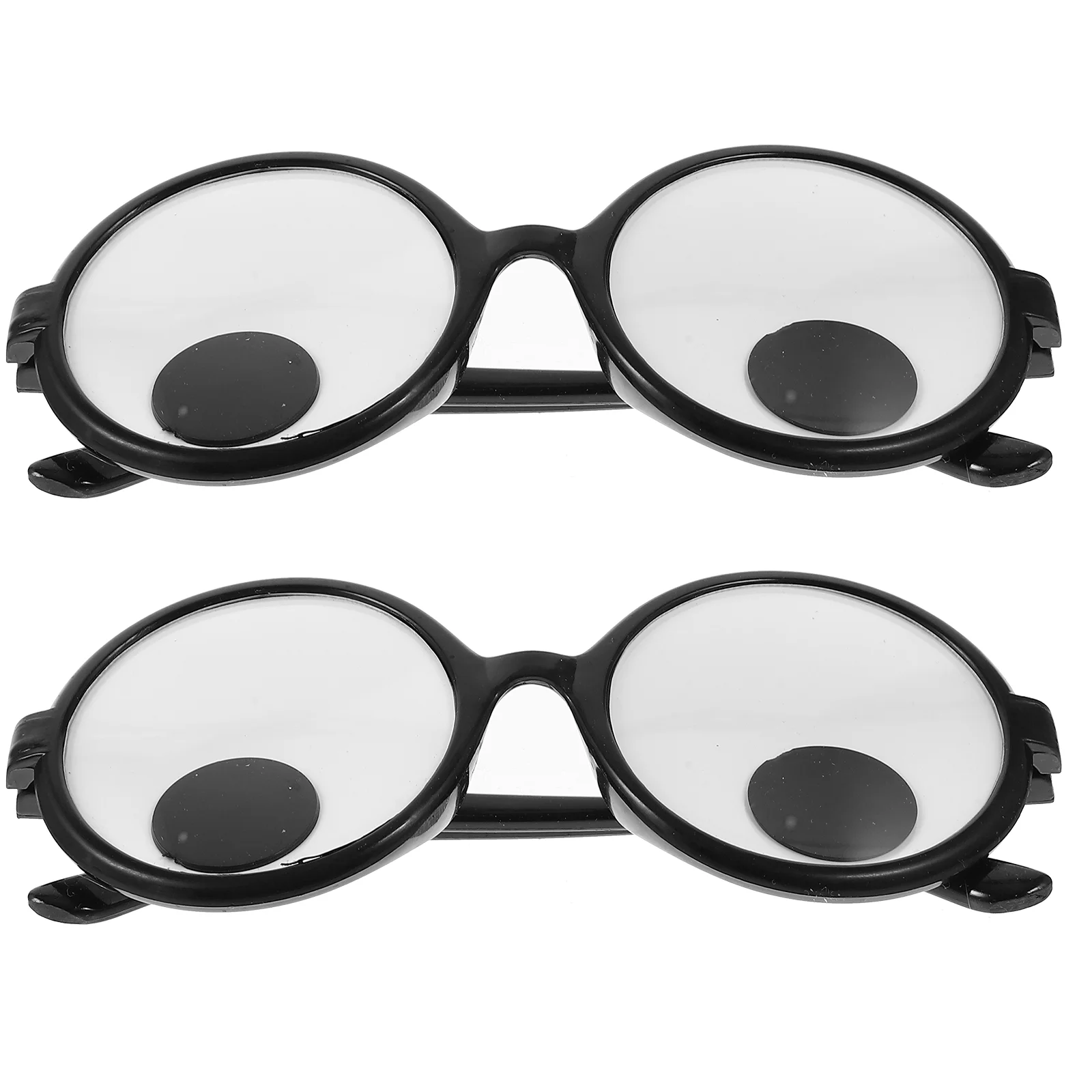 2 Pcs Fun Sunglasses Rolling Eye Adults Party Eyeglass Delicate Photo Props Droopy