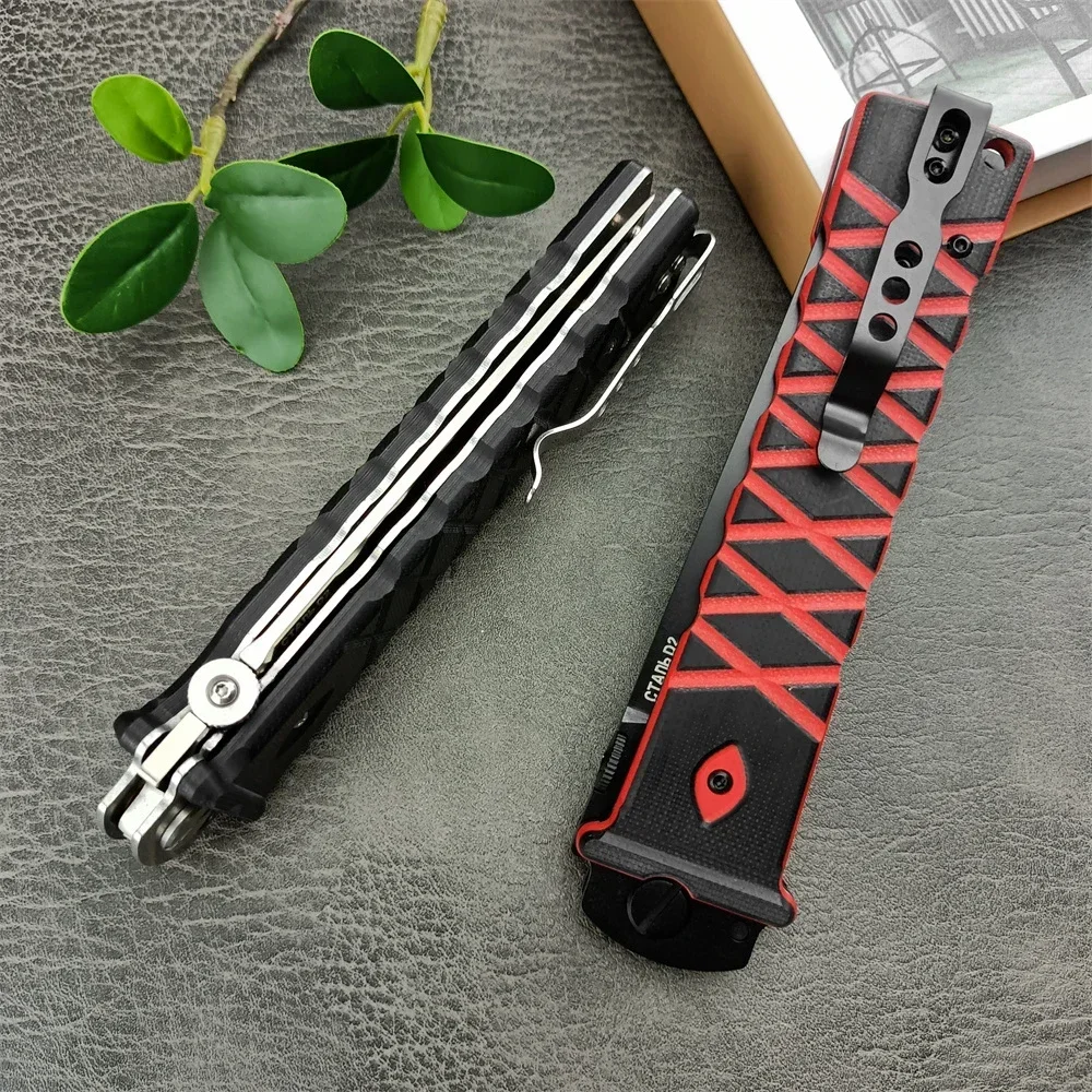 Russain HOKC Ronin Folding Pocket Knife 440C Blade Non-slip G10 Handles Outdoor Tactical Camping Hunting Flipper EDC Tool Gift