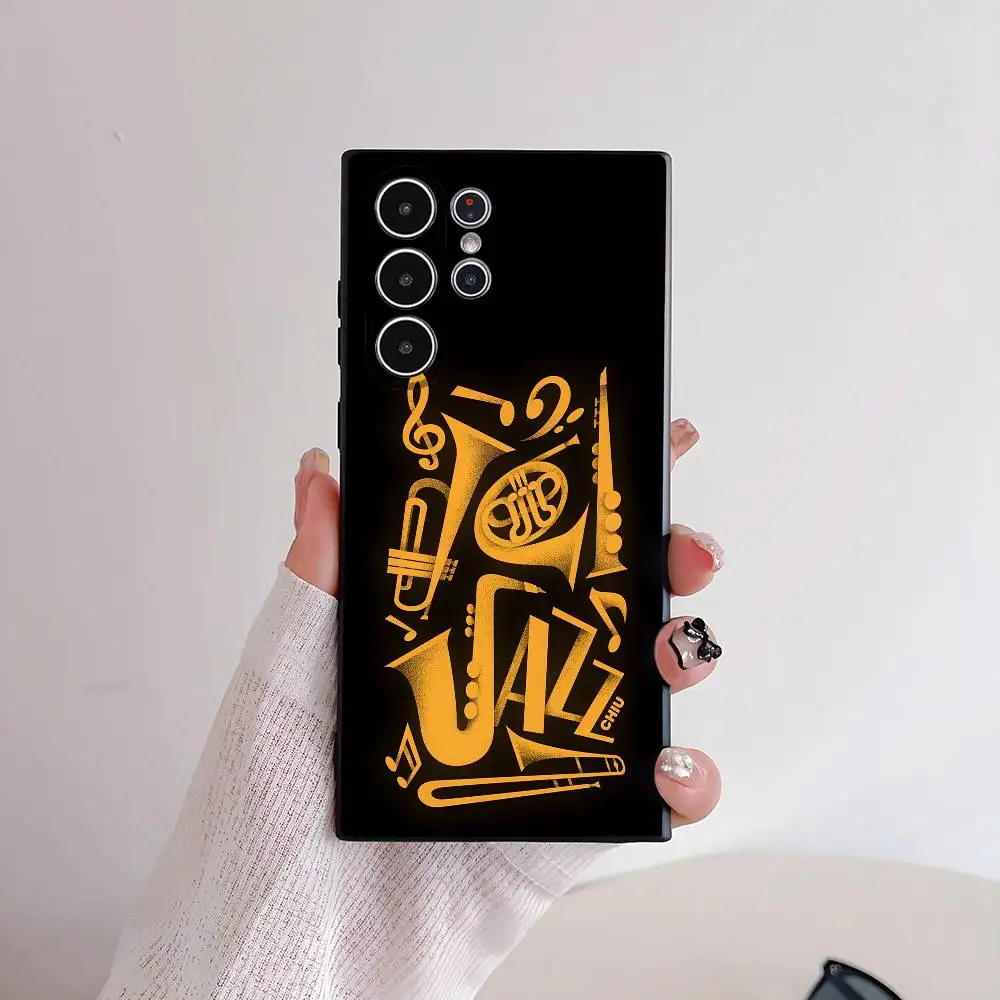 

Music Jazz Phone Case For Samsung Galaxy S25 S24 S22 S23 Ultra S21 S20 Plus 5G Frosted Non-Slip Soft Case