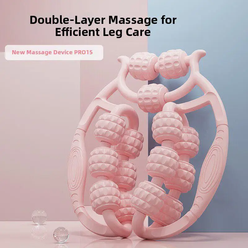 Beinmassagegerät mit Neun-Rad-Clip, Oberschenkel-Schlankheitsgerät, Beinmuskel-Entspanner, Massagerolle für Yoga und Fitness
