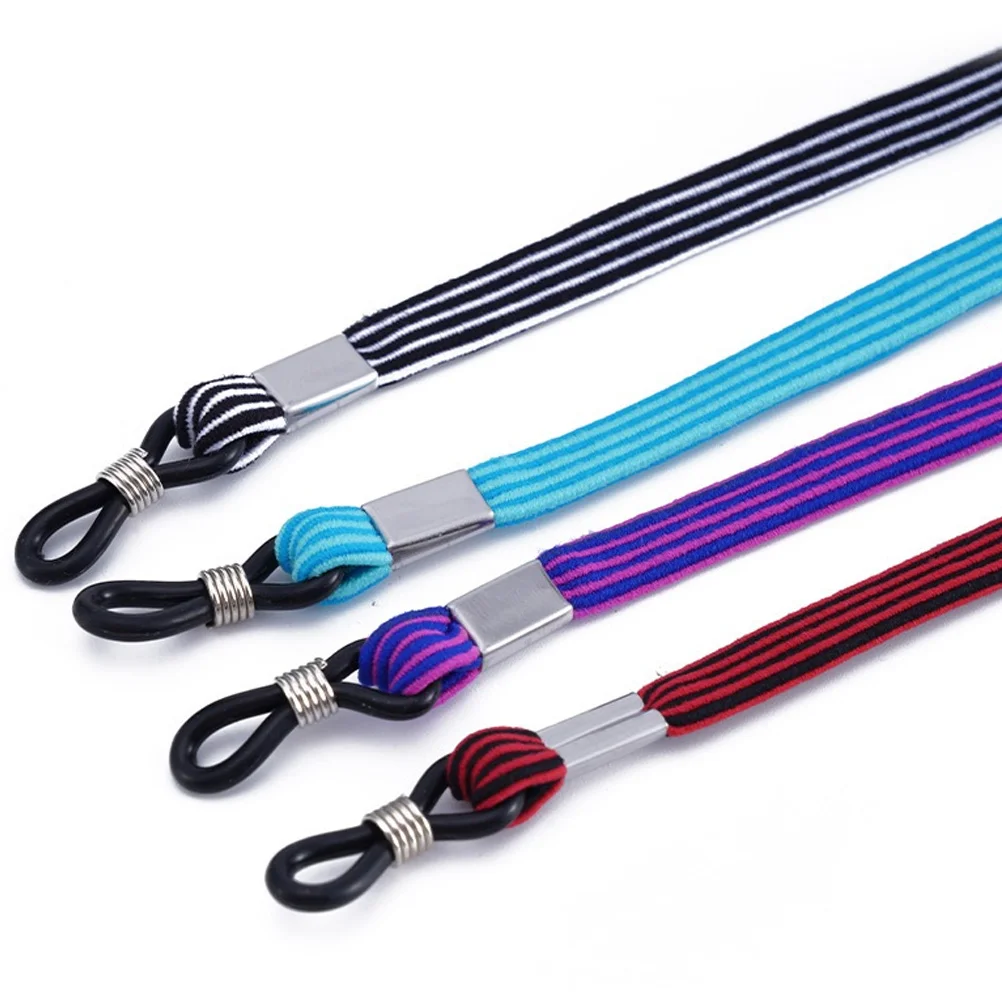 

4pcs Sports Glasses Rope Adjustable Non Skid Eye Fixed Fiber Hanging Chain Durable Elastic Labor Protection Variety Colors