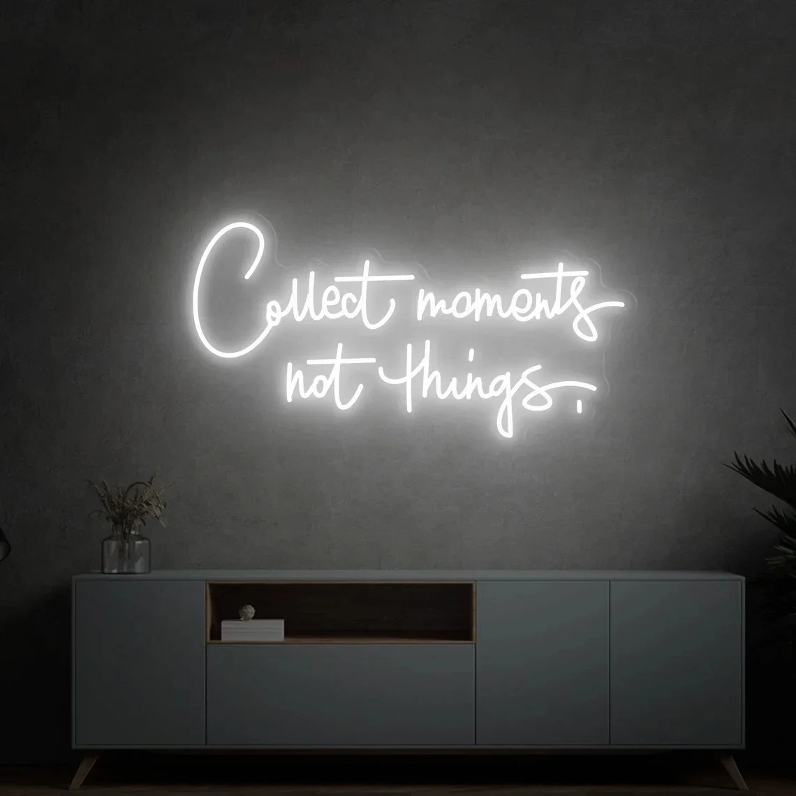 

Collect moments not things Neon Sign, bedroom neon Sign, wedding wall decor, Text Led Light, Personalized Wall Art Decor, Custom