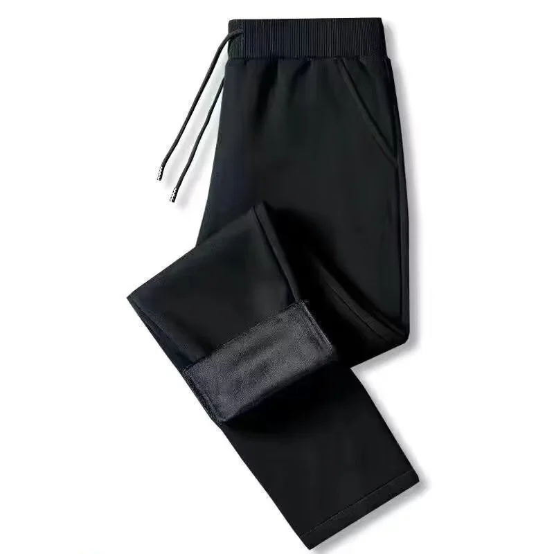 Frauen Herbst Winter Fce Gefüttert Lose Thiened Sport Hosen Hohe Taille Gerade Bein Casual Hosen Farbe plus Größe