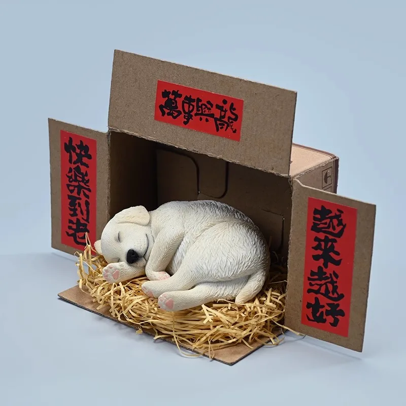 Sleeping Position Puppy Baby Labrador Cute Pet Tide Play Model Cute Animal Decoration Doll