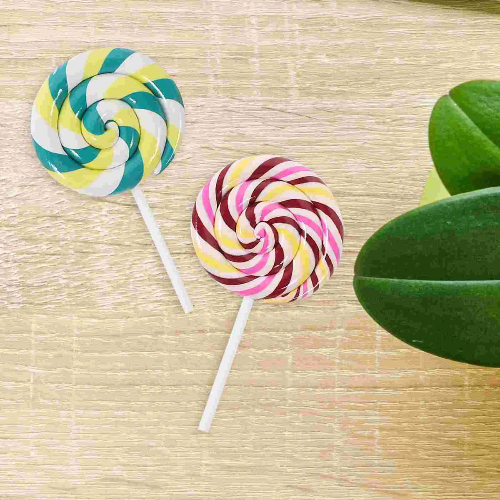 5 PCS การจําลอง Lollipop ขนาดใหญ่ตกแต่ง Candy Photo Prop Giant Big Lollipops ของเล่นอุปกรณ์เสริม Clay เด็ก