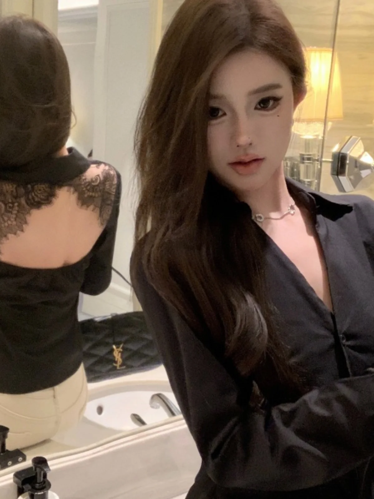 

Белая кружевная женская блузка Bal Pure Desire Sle, ранневесенняя, сексуальная, с кружевными вставками, верхняя одежда, 100% полиэстер