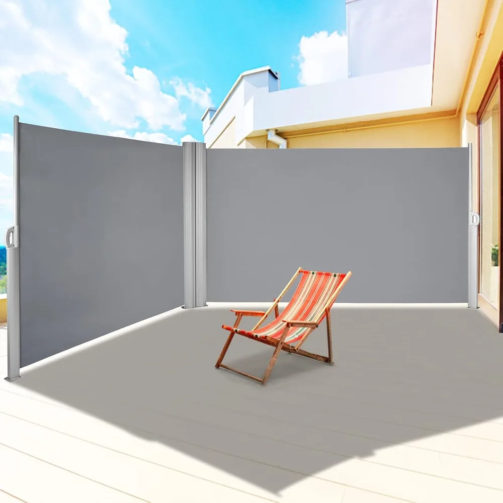 

Retractable Side Awning, UV 50 71''x 236'' Full Aluminum Rust-Proof Patio Sunshine Screen, 280 g Thicken Privacy Divider