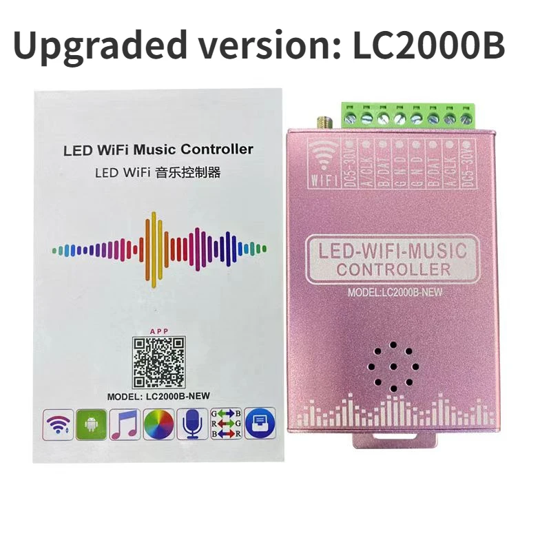 Free Shipping LC1000A / LC2000B DC5-24V WiFi SPI Music Controller APP Control For WS2811 WS2812B RGB LED Pixel Strip Lights