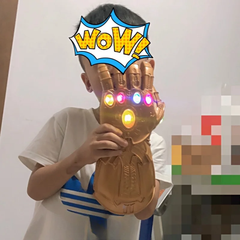Hot Sale Infinity War Infinity Gauntlet Led Light Marvel Thanos Gloves Action Figure Cosplay Superhero Pvc Adult Child Toy Gifts