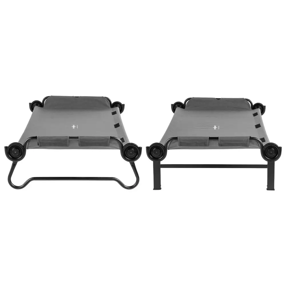 

XL Outdoor Modular 2 Person Double Camping Cot Portable Bed with 2 Height Options for Adults, Sleep Solution for Tents, Grey