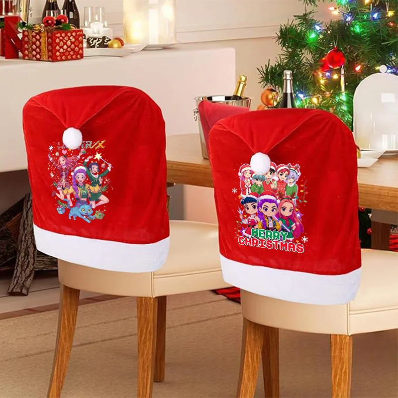 

Kpop охотники на демонов, рождественские чехлы на стулья, аксессуары из аниме-фильмов, новогодний ужин, вечерние украшения для гостиной, рождественские подарки