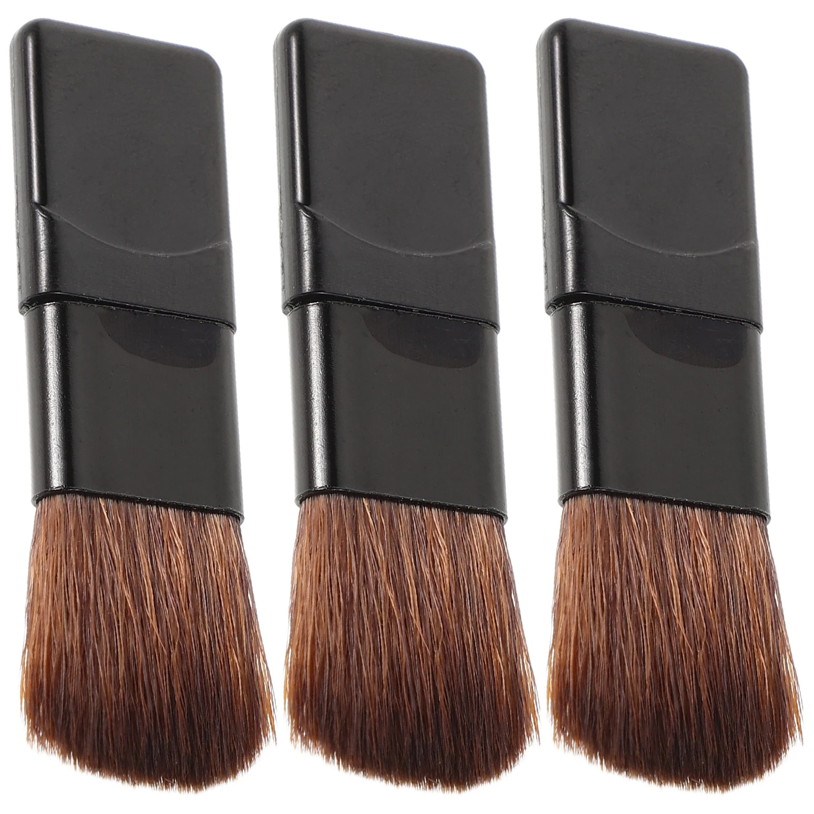 Juego de brochas de maquillaje portátiles, Mini base de fibra suave, brochas planas pequeñas para colorete, aplicadores de Maquillaje facial compactos para viaje, 5 uds.